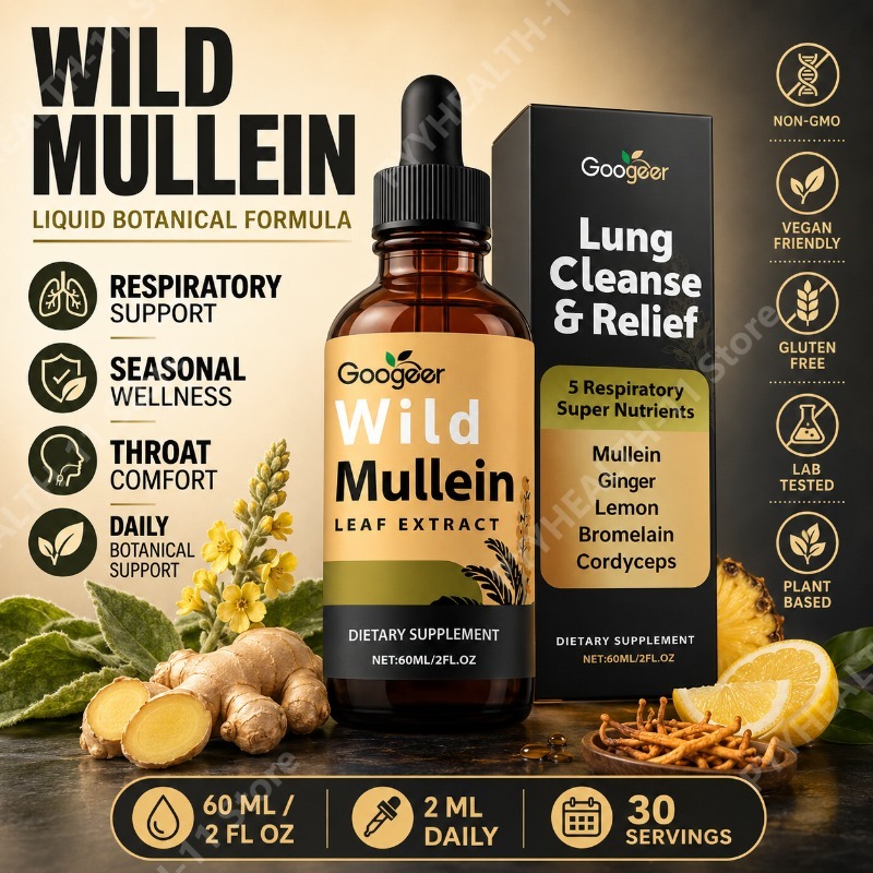 Herbal Wellness Supplement - Mullein Liquid Drops Herbal Blend with