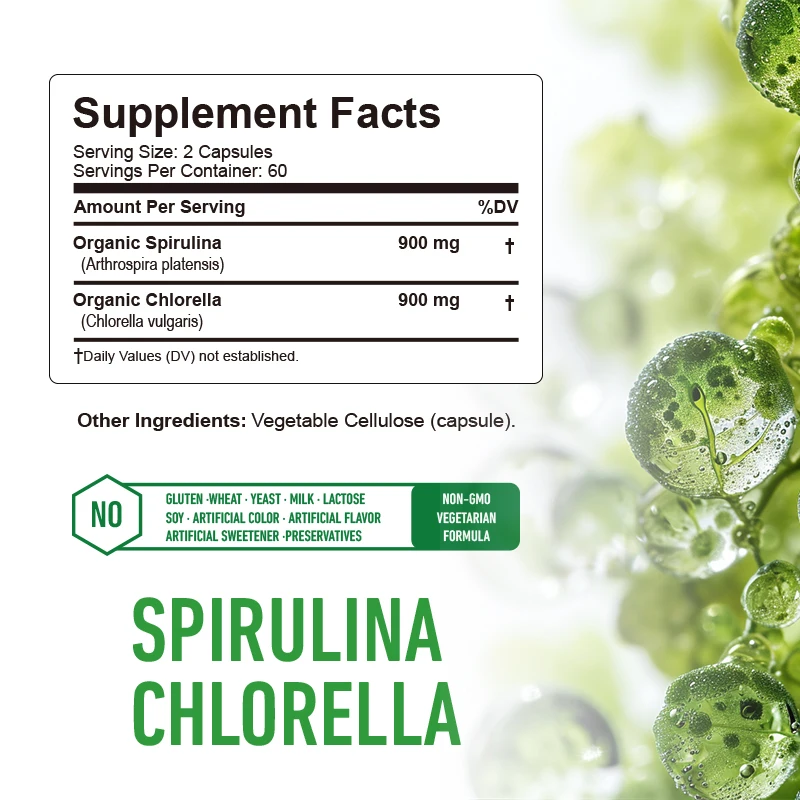 Spirulina Chlorella Capsules - - огляд і ціна Tulsi Holy Basil