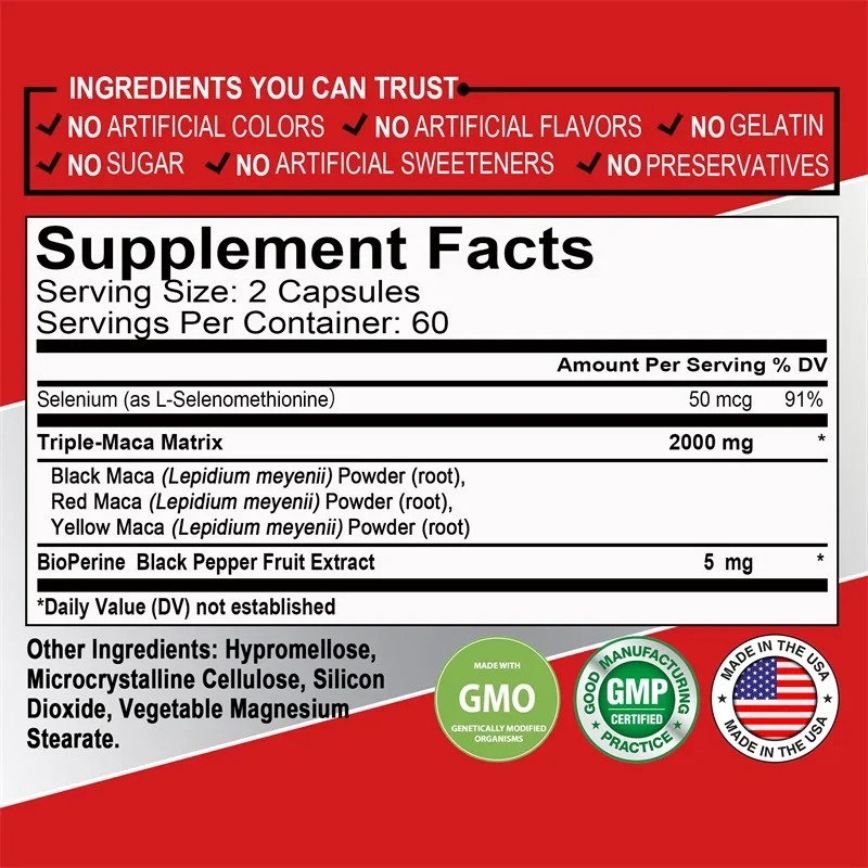 Maca Root Capsules - Improves  - огляд і ціна Tulsi Holy Basil